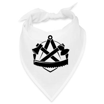 Zimmerer-Logo, Zunftzeichen - Bandana - Weiß - Vorne