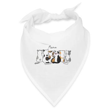 Katzenkreis der Calico-Freunde - Bandana - Weiß - Vorne