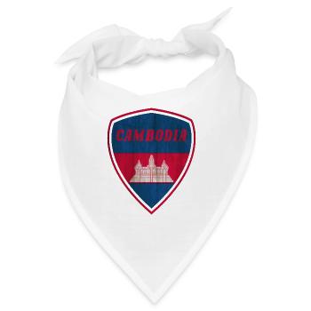 Kambodscha Wappen Vintage retro / Geschenk Flagge - Bandana - Weiß - Vorne