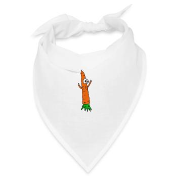 Karotte Karotte Rübe Möhre Mohrrübe - Bandana - Weiß - Vorne