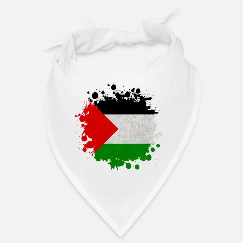 Palästina Klecks Flagge Geschenk - Bandana - Weiß
