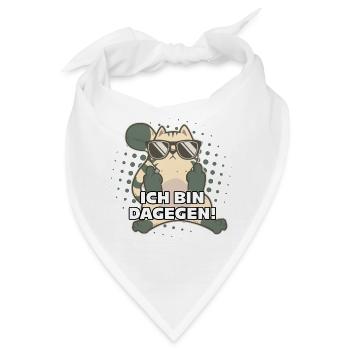 Katze Mittelfinger Katzen ICH BIN DAGEGEN - Bandana - Weiß - Vorne