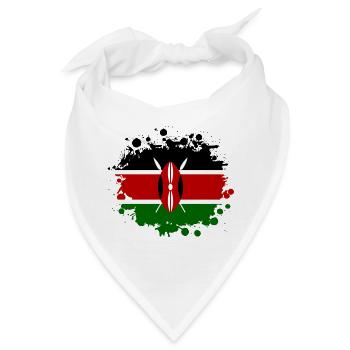 Kenia Klecks / Kenya Geschenk Afrika Mombasa - Bandana - Weiß - Vorne