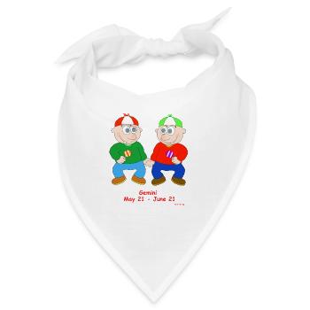 Lustige Zwillinge Sternzeichen - Bandana - Weiß - Vorne