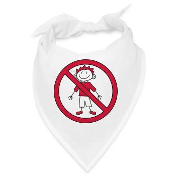 verboten schild zone keine kind gemalt kritzel com - Bandana - Weiß - Vorne