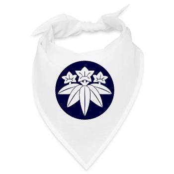 Kamakura Minamoto Mon Japanese clan in navy - Bandana - Weiß - Vorne