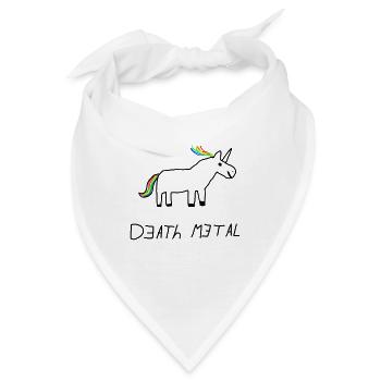 Death Metal Einhorn - Bandana - Weiß - Vorne