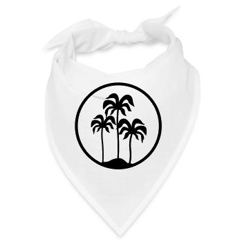 Palme palm trees - Bandana - Weiß - Vorne