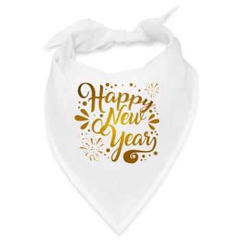 Happy New Year - Bandana - Weiß - Vorne