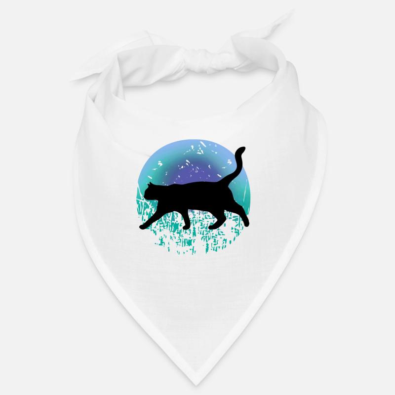 Chat noir - Bandana - blanc