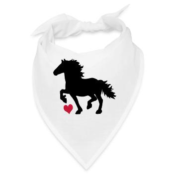 Friesenpferd - Bandana - Weiß - Vorne