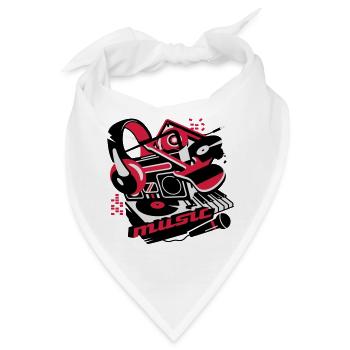 Kassettenrekorder,Kopfhörer und Plattenspieler - Bandana - Weiß - Vorne
