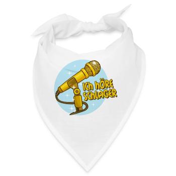 Schlager Schlagermusik Schlagerfan Mikrofon Spruch - Bandana - Weiß - Vorne