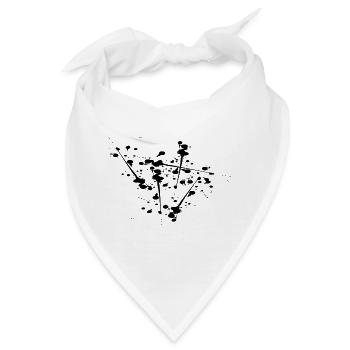 Schwarze Farbspritzer - Bandana - Weiß - Vorne