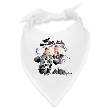 Kuh Hochzeit - Braut - Bräutigam - Bandana - Weiß - Vorne