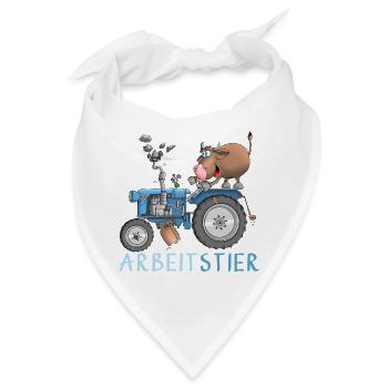 Lustiges Arbeitstier - Bandana - Weiß - Vorne