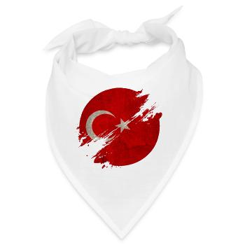 Türkei Kreis / Flagge Geschenk Nationalflagge - Bandana - Weiß - Vorne
