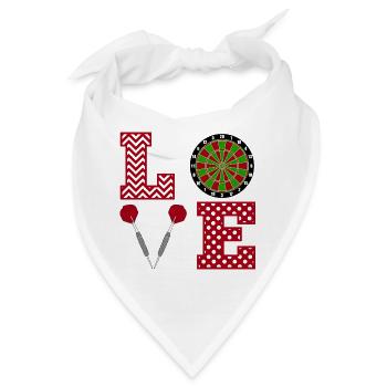 Dart Spiel Liebe Love Dartscheibe Pfeile Geschenk - Bandana - Weiß - Vorne