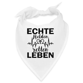 Wahre Helden sind Lebensretter - Bandana - Weiß - Vorne