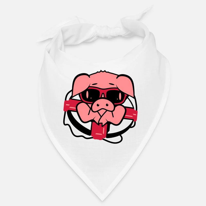 Un cochon avec une bouée de sauvetage Bandana