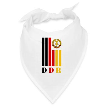 DDR Balken mit Nationalfarben / Geschenk Ostalgie - Bandana - Weiß - Vorne