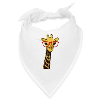 Giraffe mit Lesebrille Safari Bücher Geschenk Idee - Bandana - Weiß - Vorne