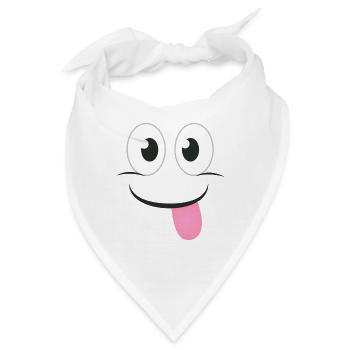 Gesicht Spaß - Bandana - Weiß - Vorne