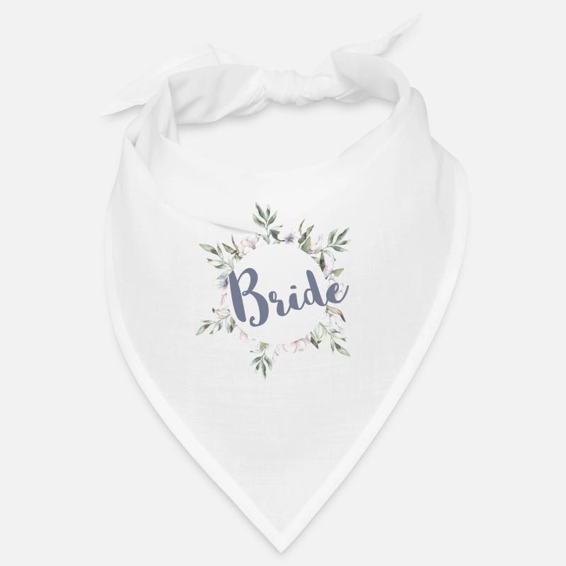 Vert de la mariée et mariée en fleurs - Bandana - blanc