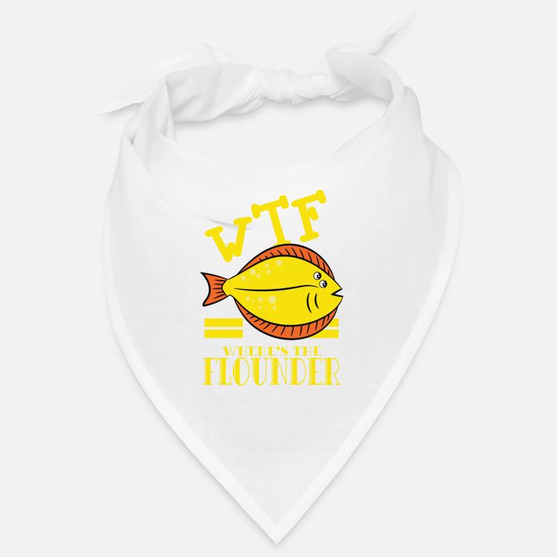 A Flounder Tshirt Design that says "WTF! Where's Bandana