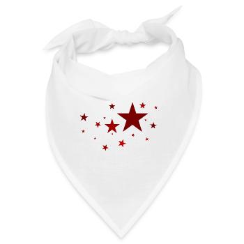 Sterne in Rot - Bandana - Weiß - Vorne