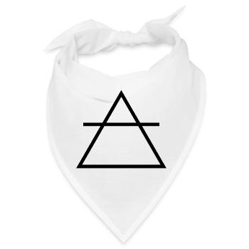 Alchimie-Symbol-Monochrom-Alchemie der Luft - Bandana - Weiß - Vorne