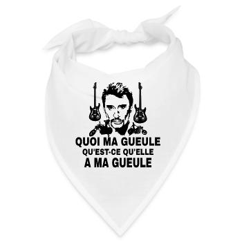 Schwarze E-Gitarren Ohrringe - Bandana - Weiß - Vorne