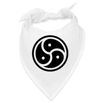 BDSM Bondage Fetisch Latex Herrin Symbol dominiert - Bandana - Weiß - Vorne