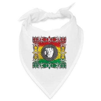 Löwenporträt mit farbiger Flagge - Bandana - Weiß - Vorne