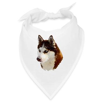 Nordischer Husky Kopf Zeichnung - Bandana - Weiß - Vorne