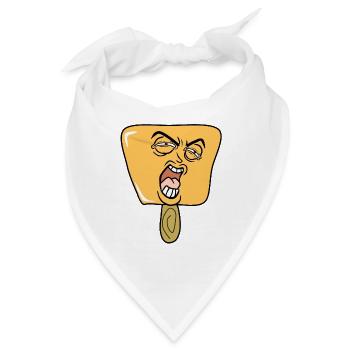 Eis am Stiel Orange Cartoon Comic - Bandana - Weiß - Vorne