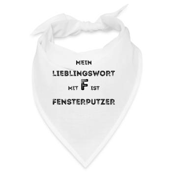 Fensterputzer Putzmann putzen lustig Geschenk - Bandana - Weiß - Vorne