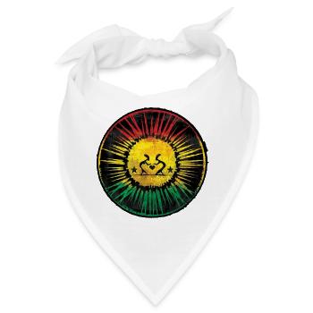 Rastafari Herz und Sonne Design - Bandana - Weiß - Vorne