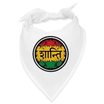 Indischer Friedensschriftzug Reggae - Bandana - Weiß - Vorne