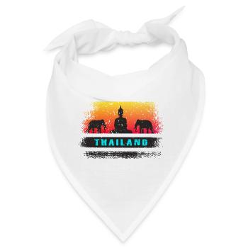 Thailand / Buddha / Elefanten / Geschenk / Siam - Bandana - Weiß - Vorne