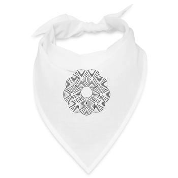 Mandala Illusion Linien Yoga Zen Muster Geschenk - Bandana - Weiß - Vorne