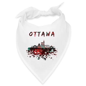 Ottawa Skyline / Kanada Geschenk Stadt - Bandana - Weiß - Vorne