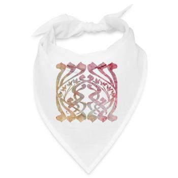Aquarelliertes Blättermuster mit floralem Design - Bandana - Weiß - Vorne
