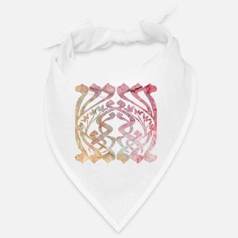 Aquarelliertes Blättermuster mit floralem Design - Bandana - Weiß