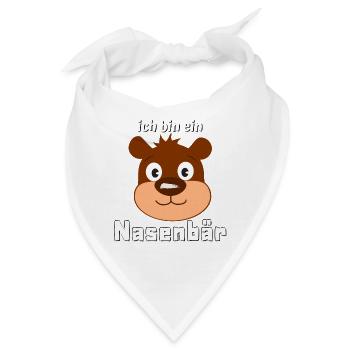 ich bin ein Nasenbär - Bandana - Weiß - Vorne