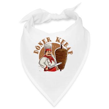 Döner Kebap Kebab Fleisch Spieß Essen Lamm Lustig - Bandana - Weiß - Vorne