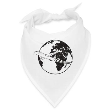 Mit dem Flugzeug rund um die Welt - Bandana - Weiß - Vorne