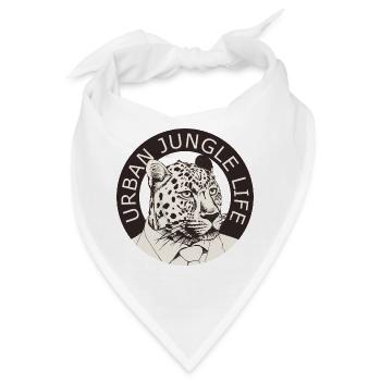 Großstadt Dschungel Leopard im Anzug - Bandana - Weiß - Vorne