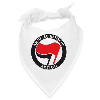Antifa Logo - Bandana - Weiß - Vorne