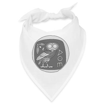 Eule der Athene [Münze] - Bandana - Weiß - Vorne